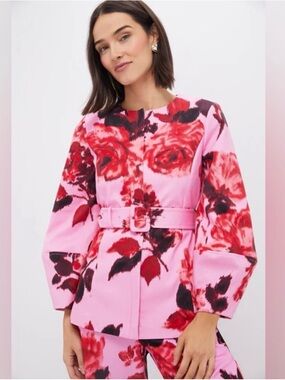 Tuckernuck Cerise Blossom Long Sleeve Rhoda Tunic Top